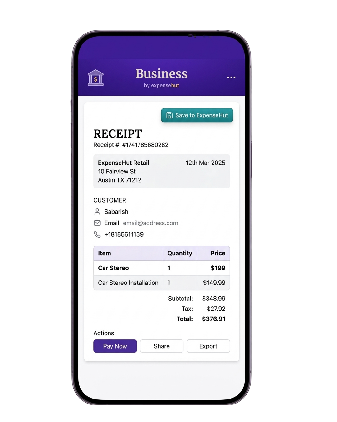 Digital receipts